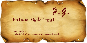 Halvax Györgyi névjegykártya
