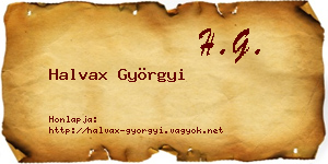 Halvax Györgyi névjegykártya