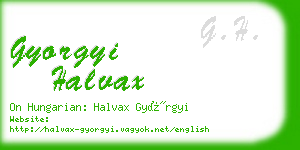 gyorgyi halvax business card